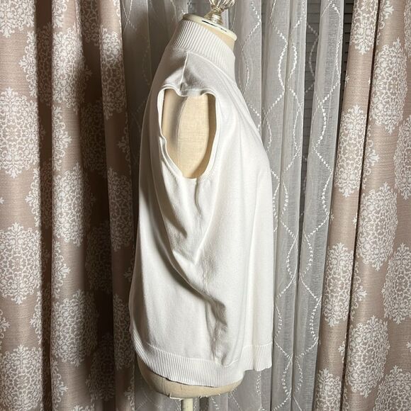 Dress Barn white sleeveless mock Turtleneck top Size 14/16 - Picture 5 of 8